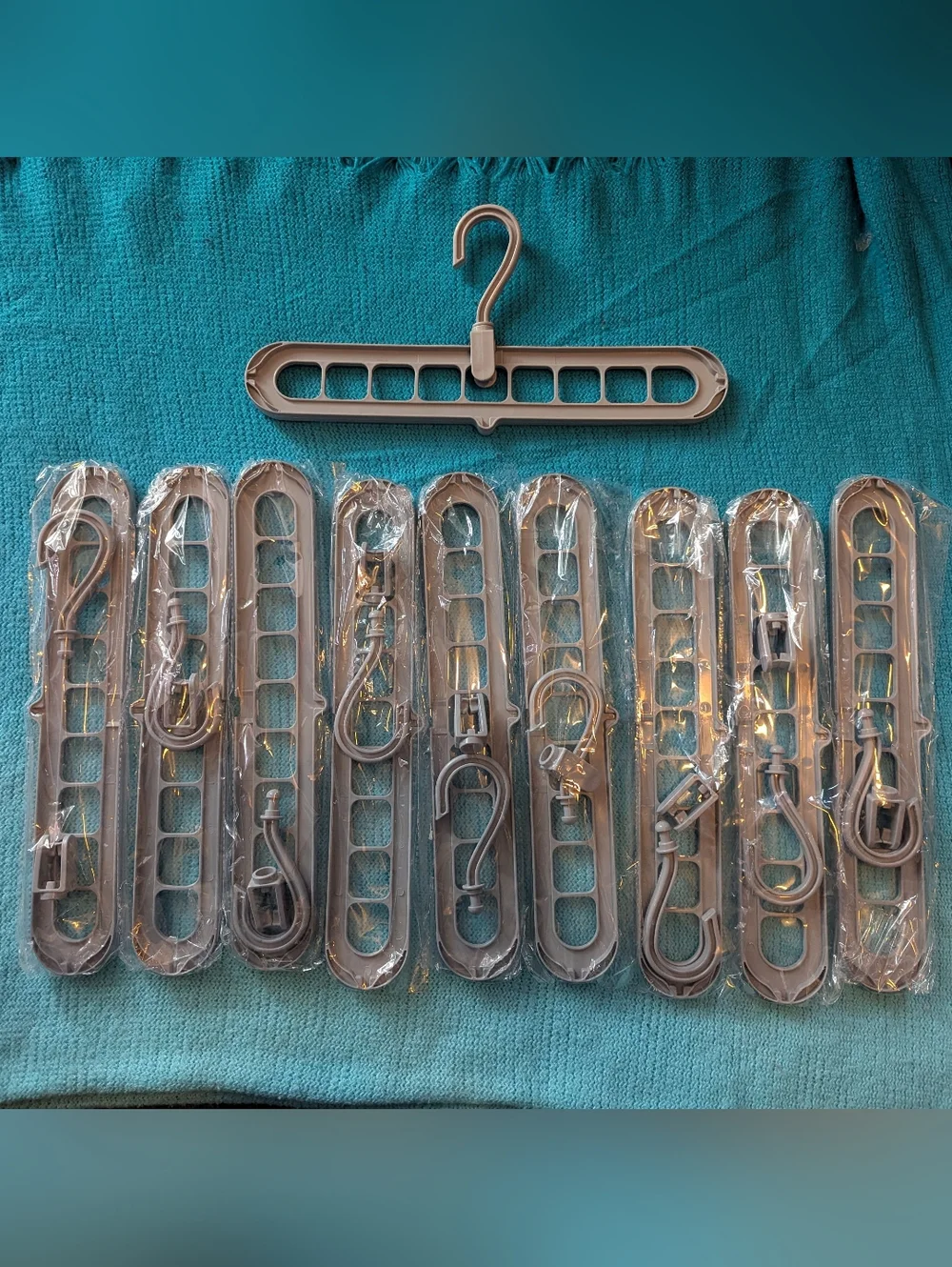 Space-Saving Hangers for Vertical or Horizontal Use Gray - Ten Pack